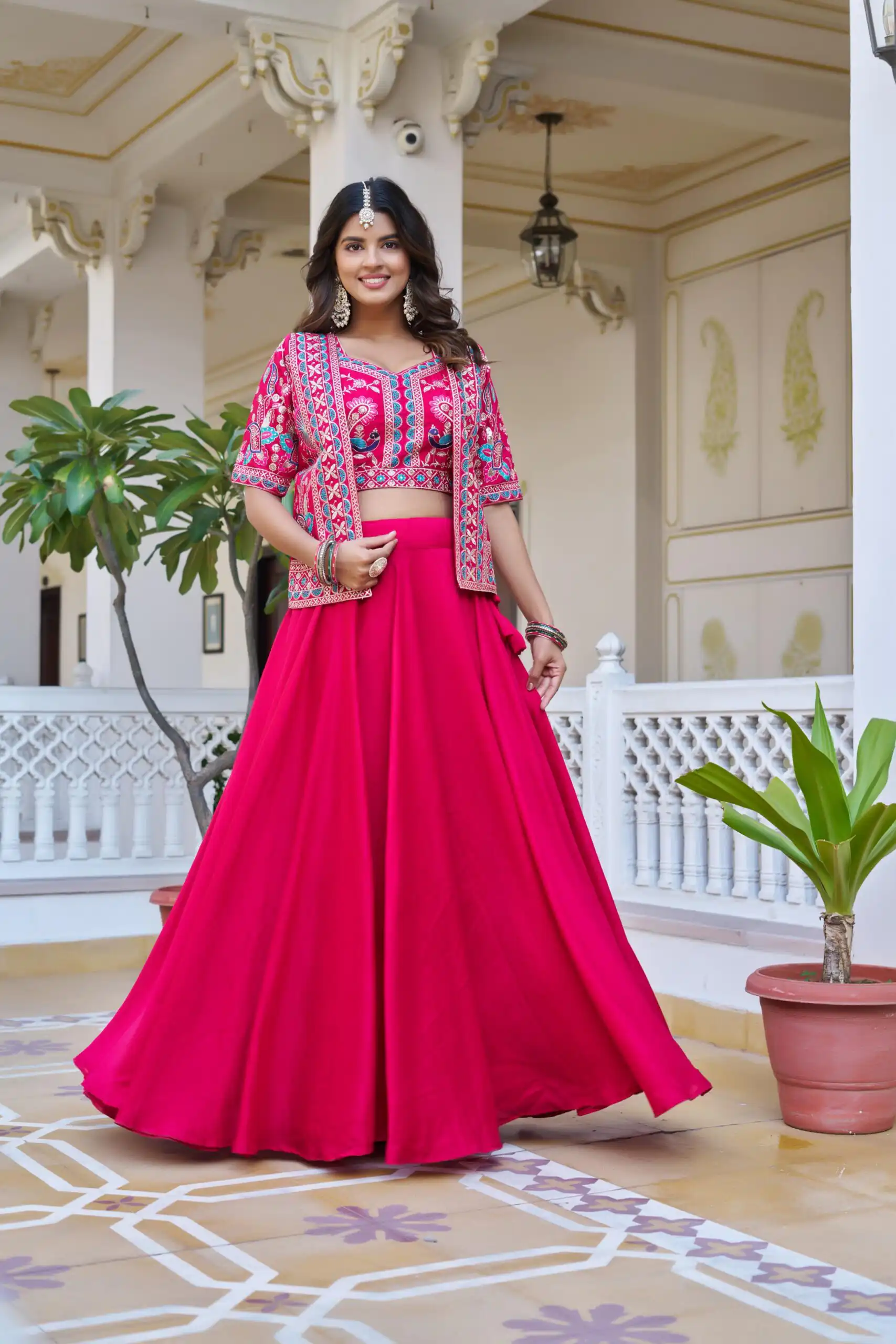 Ram 142 Pink Vichitra Lehenga Choli with Embroidery Work & Thread Embroidery. Introductory Price ₹2549. Delivery 4-6 Working Days. Shop now. | Lehenga, Bollywood Lehenga, Creative Lehenga, Designer Lehenga, Embroidered Lehenga, Party Wear Lehenga