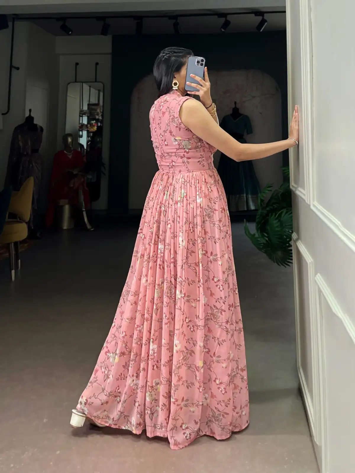 YNF 5200 Pink Color Weightless Marbal Gown with Designer Work. Available at ₹1649 only. Delivery 4-6 Working Days. Shop now. | Gowns, Bollywood Gowns, Creative Gowns, Designer Gowns, Embroidered Gowns, Party Wear Gowns