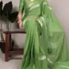 YNF 7912 Pista in Color Crepe Weaving Work Designer Work Saree . Wedding, Party, Festive, Events, Best Price ₹1499. Delivery 4-6 Working Days. Shop now. | Sarees, Bollywood Sarees, Creative Sarees, Designer Sarees, Embroidered Sarees, Ethnic Saree, Modern Digital sarees, Party Wear Sarees