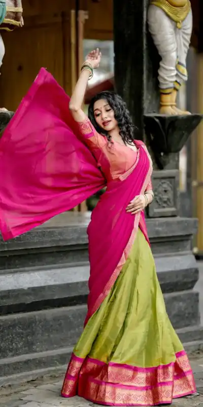 LNB 2001 Pista Color Peaceful Kanchipuram Zari Weaving Lehenga Choli Wedding, Festive, Events Expected Delivery 4-6 Working Days@2199/- Only | Lehenga, Bollywood Lehenga, Creative Lehenga, Designer Lehenga, Embroidered Lehenga, Party Wear Lehenga