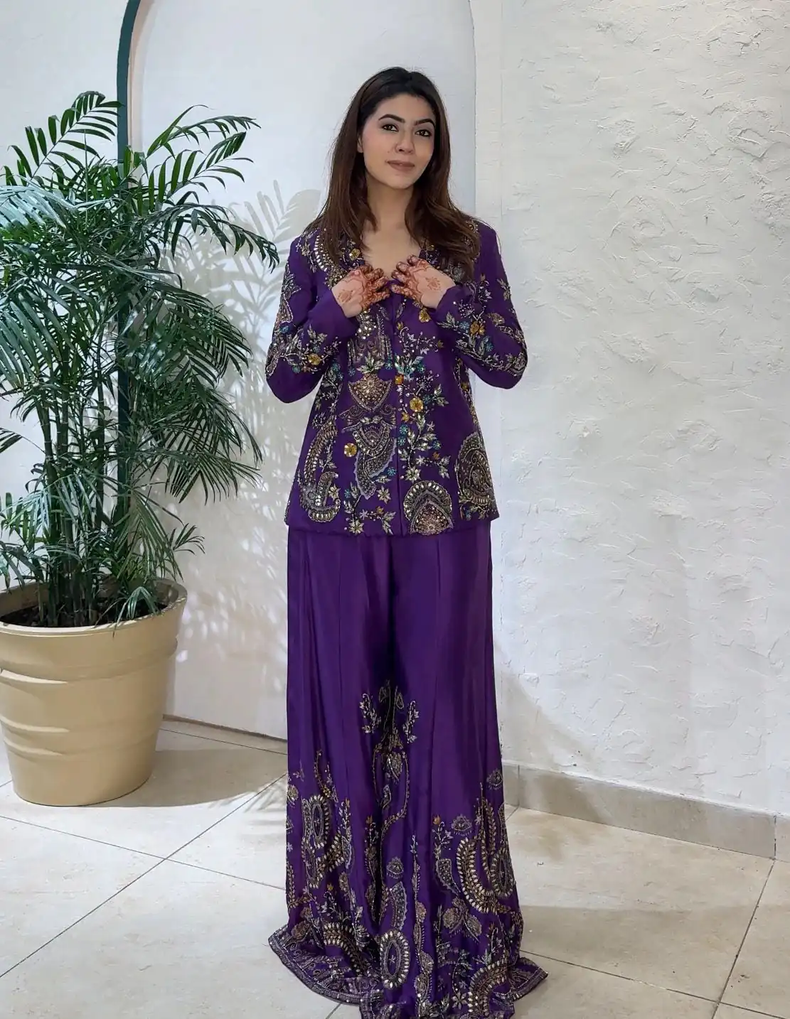 BE 436 Purple Chinon Salwar Suit with Embroidery Work. Wedding, Party, Festive, Now at just ₹2399. Delivery 4-6 Working Days. Shop now. | Jump Suits, Tops & Bottoms, Track Suits, Salwar suit, Casual Suits, Creative suits, Designer Suits, Palazzo Suits, Party Wear Suits, Patiala Suits, Straight Suits, Trendy Wear