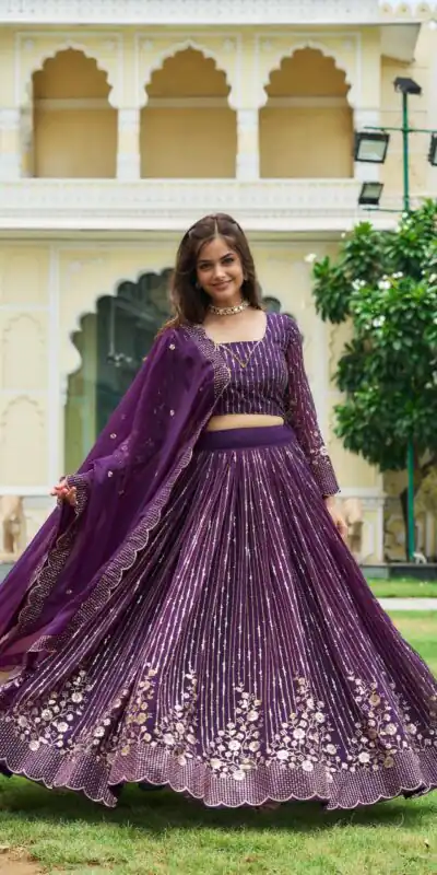 Ram 051 Purple Color Fox Georgette Lehenga Choli with Embroidery Work. Festive Deal βΉ2649. Delivery 4-6 Working Days. Shop now. | Lehenga, Bollywood Lehenga, Creative Lehenga, Designer Lehenga, Embroidered Lehenga, Party Wear Lehenga