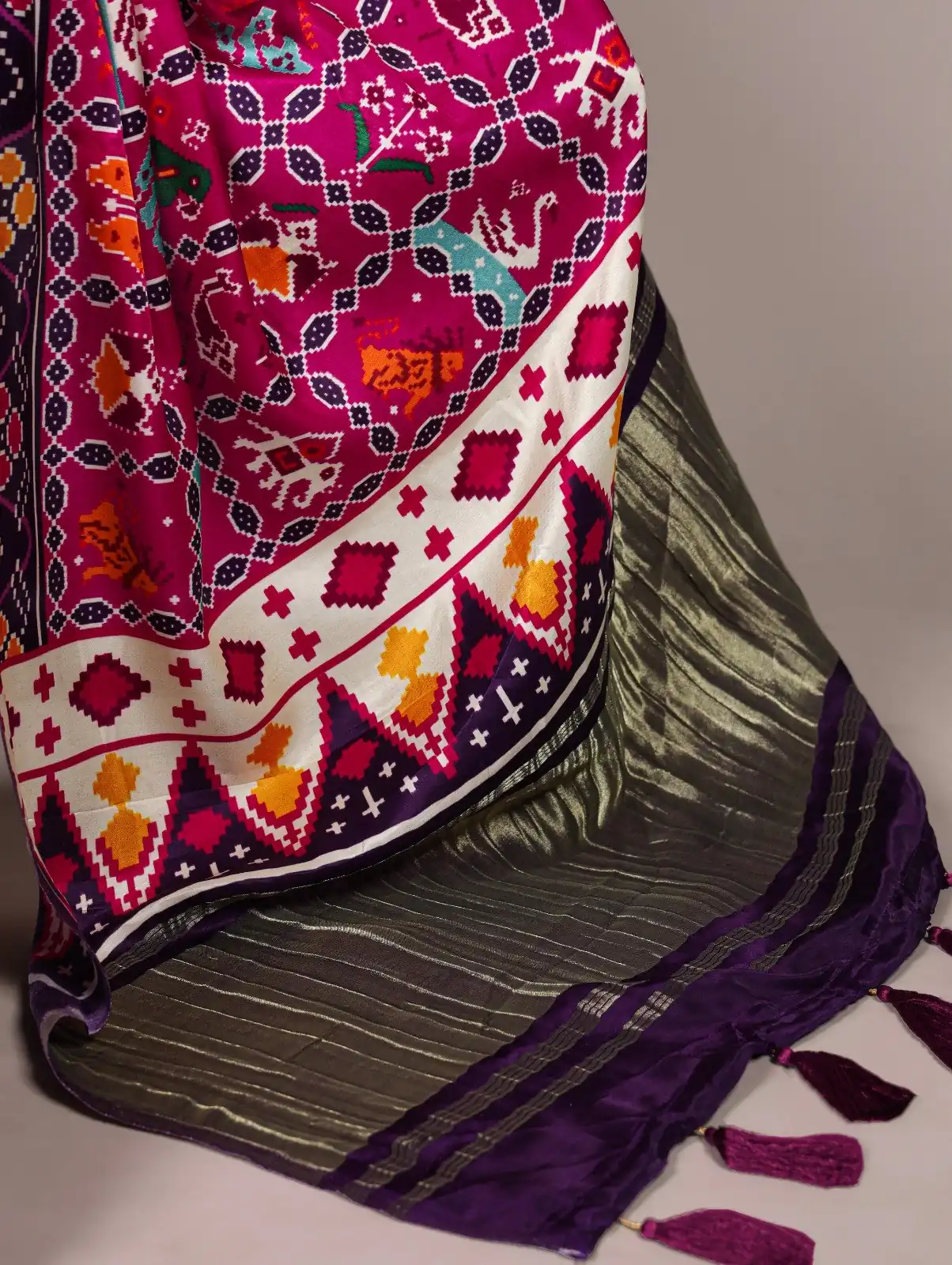 YNF 7801 Purple Gaji Silk Saree with Patola Print. Wedding, Party, Festive, Events, Best Price ₹2999. Delivery 4-6 Working Days. Shop now. | Sarees, Bollywood Sarees, Creative Sarees, Designer Sarees, Embroidered Sarees, Ethnic Saree, Modern Digital sarees, Party Wear Sarees