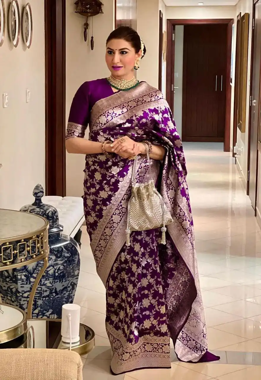 KP 6077 Purple in Soft Lichi Silk Designer Work Saree . Wedding, Party, Festive, Events Special Price ₹1399. Delivery 4-6 Working Days. Shop now. | Sarees, Bollywood Sarees, Creative Sarees, Designer Sarees, Embroidered Sarees, Ethnic Saree, Modern Digital sarees, Party Wear Sarees