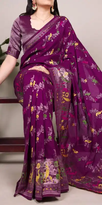 YNF 7907 Purple Nylon Weaving Work Saree Perfect for Wedding, Party, Baby Shower, Holi, Ethnic Day – . Available at ₹2149 only. Delivery 4-6 Working Da | Sarees, Bollywood Sarees, Creative Sarees, Designer Sarees, Embroidered Sarees, Ethnic Saree, Modern Digital sarees, Party Wear Sarees
