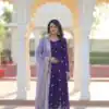 KA 1206 Purple in Star GeorgetteFandy Zari Work & Embroidery Work Gown . Introductory Price ₹2549. Delivery 4-6 Working Days. Shop now. | Gowns, Bollywood Gowns, Creative Gowns, Designer Gowns, Embroidered Gowns, Party Wear Gowns
