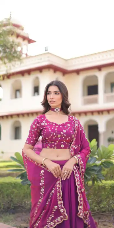 KA 5053 Rani Pink Fendi Silk Lehenga Choli with Sequins Work & Embroidery Work. Exclusive Offer ₹2049. Delivery 4-6 Working Days. Shop now. | Lehenga, Bollywood Lehenga, Creative Lehenga, Designer Lehenga, Embroidered Lehenga, Party Wear Lehenga