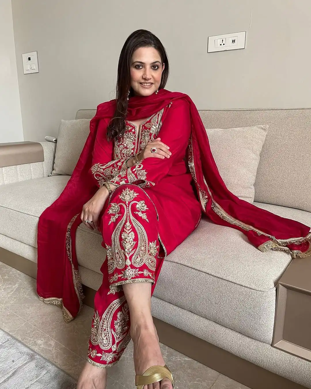 ZSR 3097 Red Pure Chinnon Silk With Embroidery Sequence Work With Full Sleeve Salwar Suit Wedding, Party, Festive, Events Exclusive Offer ₹1899. D | Jump Suits, Tops & Bottoms, Track Suits, Salwar suit, Casual Suits, Creative suits, Designer Suits, Palazzo Suits, Party Wear Suits, Patiala Suits, Straight Suits, Trendy Wear