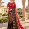 MS 461 Red Chinnon Saree Perfect for Wedding, Party, Traditional Day, Haldi, Housewarming – . Exclusive Offer ₹1649. Delivery 4-6 Working Days. Shop now | Sarees, Bollywood Sarees, Creative Sarees, Designer Sarees, Embroidered Sarees, Ethnic Saree, Modern Digital sarees, Party Wear Sarees