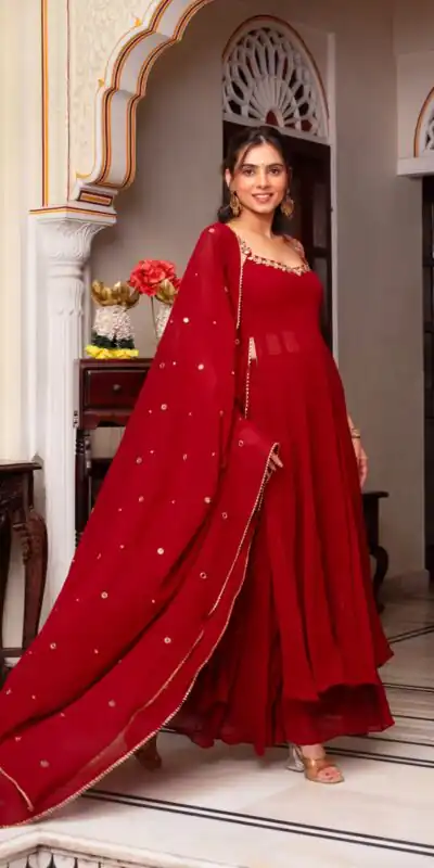 RTC 5889 Red Faux Georgette Salwar Suit with Lace Work & Mirror Work. Affordable Price ₹1999. Delivery 4-6 Working Days. Shop now. | Jump Suits, Tops & Bottoms, Track Suits, Salwar suit, Casual Suits, Creative suits, Designer Suits, Palazzo Suits, Party Wear Suits, Patiala Suits, Straight Suits, Trendy Wear