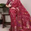 YNF 7907 Red Nylon Weaving Work Saree Perfect for Wedding, Party, Baby Shower, Holi, Ethnic Day – . Available at ₹2149 only. Delivery 4-6 Working Da | Sarees, Bollywood Sarees, Creative Sarees, Designer Sarees, Embroidered Sarees, Ethnic Saree, Modern Digital sarees, Party Wear Sarees