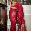 KPR 210 Red Soft Lichi Silk Saree with Lace Work & Lace Border. Special Price ₹1399. Delivery 4-6 Working Days. Shop now. | Sarees, Bollywood Sarees, Creative Sarees, Designer Sarees, Embroidered Sarees, Ethnic Saree, Modern Digital sarees, Party Wear Sarees