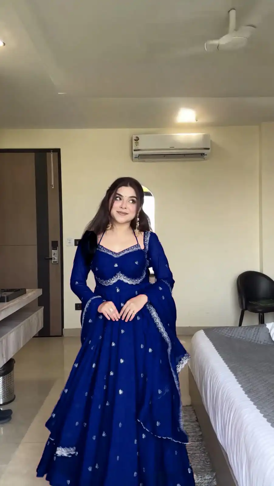 RTC 5924 Royal Blue Georgette Thread With Sequence Gown Perfect for Wedding, Party, Reception, Holi, . Available at ₹1999 only. Delivery 4-6 Working Days. | Gowns, Bollywood Gowns, Creative Gowns, Designer Gowns, Embroidered Gowns, Party Wear Gowns