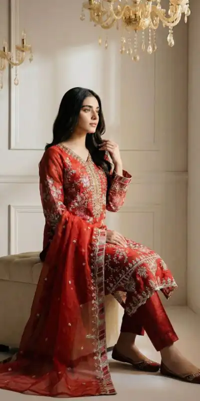 SRK 5321 Rust Crunchy Silk Salwar Suit Perfect for Wedding, Party, Eid, Sangeet, Cultural Events – . Exclusive Offer ₹2499. Delivery 4-6 Working Days. | Jump Suits, Salwar suit, Casual Suits, Creative suits, Designer Suits, Palazzo Suits, Party Wear Suits, Patiala Suits, Straight Suits