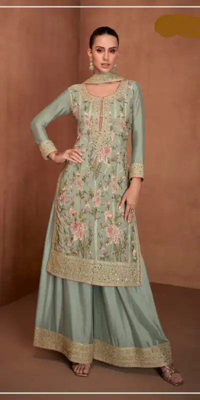 FC 7478 Sea Green in Chinon Embroidery Work Salwar Suit . Special Price ₹3099. Wedding, Party, Festive, Events, Delivery 4-6 Working Days. Shop now. | Jump Suits, Tops & Bottoms, Track Suits, Salwar suit, Casual Suits, Creative suits, Designer Suits, Palazzo Suits, Party Wear Suits, Patiala Suits, Straight Suits, Trendy Wear