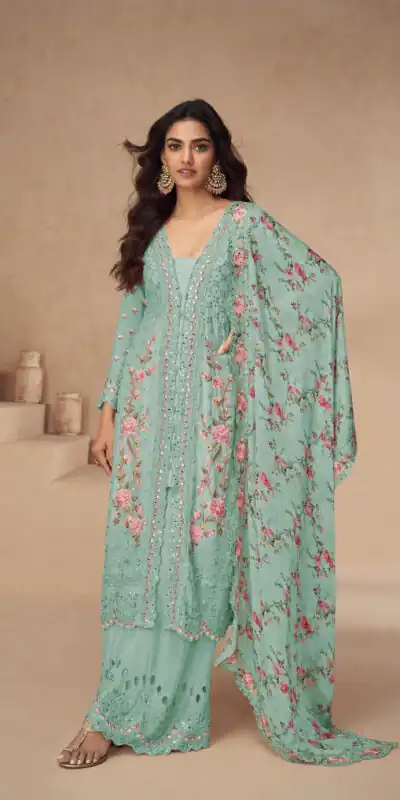 FC 10154 Sea Green Color Vichitra Salwar Suit with Embroidery Work. Special Price ₹3349. Delivery 4-6 Working Days. Shop now. | Jump Suits, Tops & Bottoms, Track Suits, Salwar suit, Casual Suits, Creative suits, Designer Suits, Palazzo Suits, Party Wear Suits, Patiala Suits, Straight Suits, Trendy Wear
