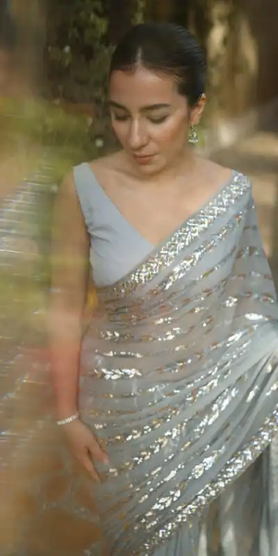 JR 635 Silver Georgette Saree with Lace Work & Embroidery Work. Exclusive Offer ₹1949. Delivery 4-6 Working Days. Shop now. | Sarees, Bollywood Sarees, Creative Sarees, Designer Sarees, Embroidered Sarees, Ethnic Saree, Modern Digital sarees, Party Wear Sarees