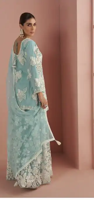 FC 10088 Sky Blue in Color Heavy Net Embroidery Work Salwar Suit . Introductory Price ₹3599. Delivery 4-6 Working Days. Shop now. | Jump Suits, Tops & Bottoms, Track Suits, Salwar suit, Casual Suits, Creative suits, Designer Suits, Palazzo Suits, Party Wear Suits, Patiala Suits, Straight Suits, Trendy Wear