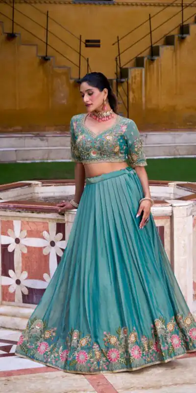 LNB 1450 Sky Blue in Zari Shimmer Embroidery Work & Zari Work Lehenga Choli . Grab it for ₹3599. Delivery 4-6 Working Days. Shop now. | Lehenga, Bollywood Lehenga, Creative Lehenga, Designer Lehenga, Embroidered Lehenga, Party Wear Lehenga