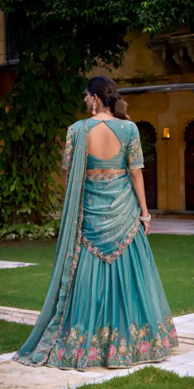 LNB 1450 Sky Blue in Zari Shimmer Embroidery Work & Zari Work Lehenga Choli . Grab it for ₹3599. Delivery 4-6 Working Days. Shop now. | Lehenga, Bollywood Lehenga, Creative Lehenga, Designer Lehenga, Embroidered Lehenga, Party Wear Lehenga