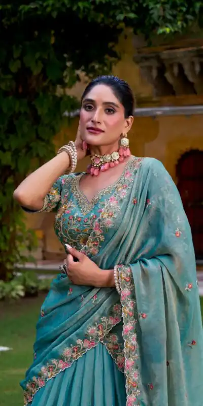 LNB 1450 Sky Blue in Zari Shimmer Embroidery Work & Zari Work Lehenga Choli . Grab it for ₹3599. Delivery 4-6 Working Days. Shop now. | Lehenga, Bollywood Lehenga, Creative Lehenga, Designer Lehenga, Embroidered Lehenga, Party Wear Lehenga