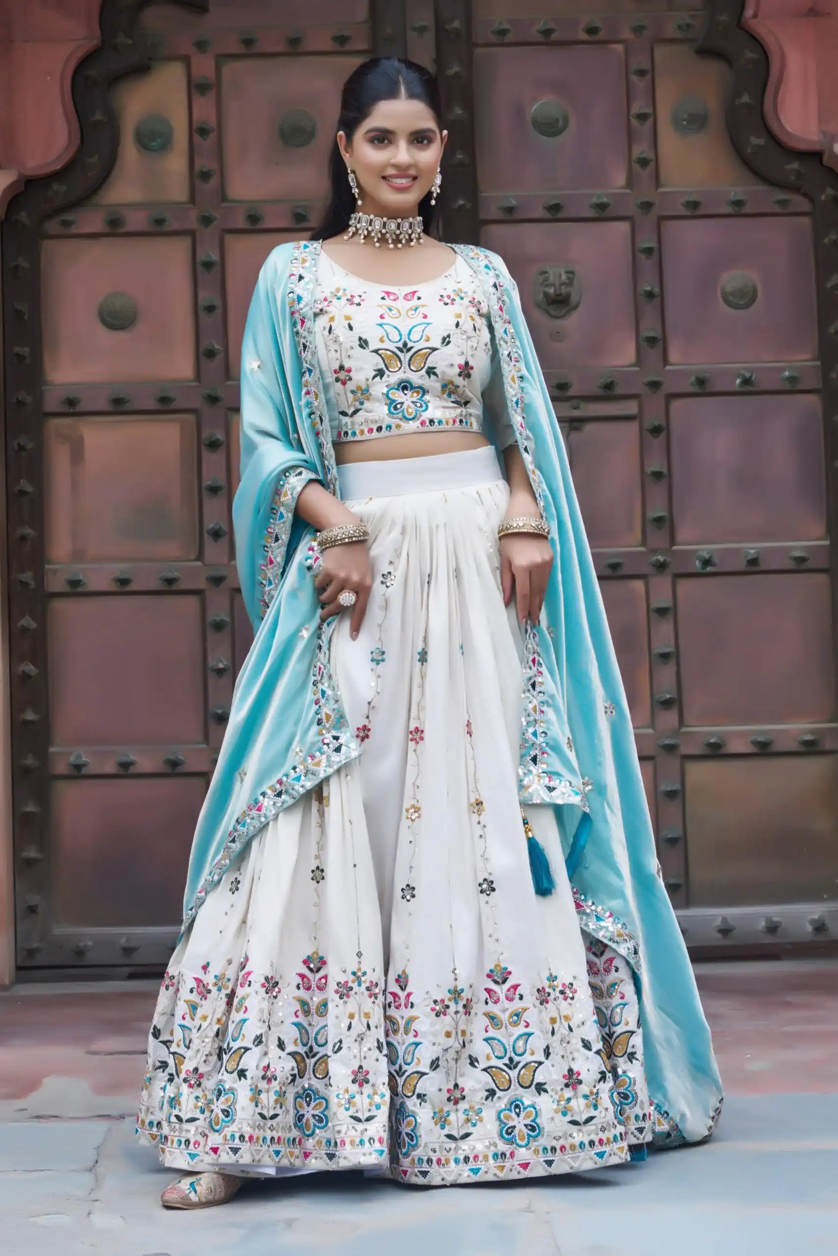 Ram 144 Sky Blue in Pure Tissue silk Embroidery Work Lehenga Choli . Available at ₹3349 only. Delivery 4-6 Working Days. Shop now. | Lehenga, Bollywood Lehenga, Creative Lehenga, Designer Lehenga, Embroidered Lehenga, Party Wear Lehenga