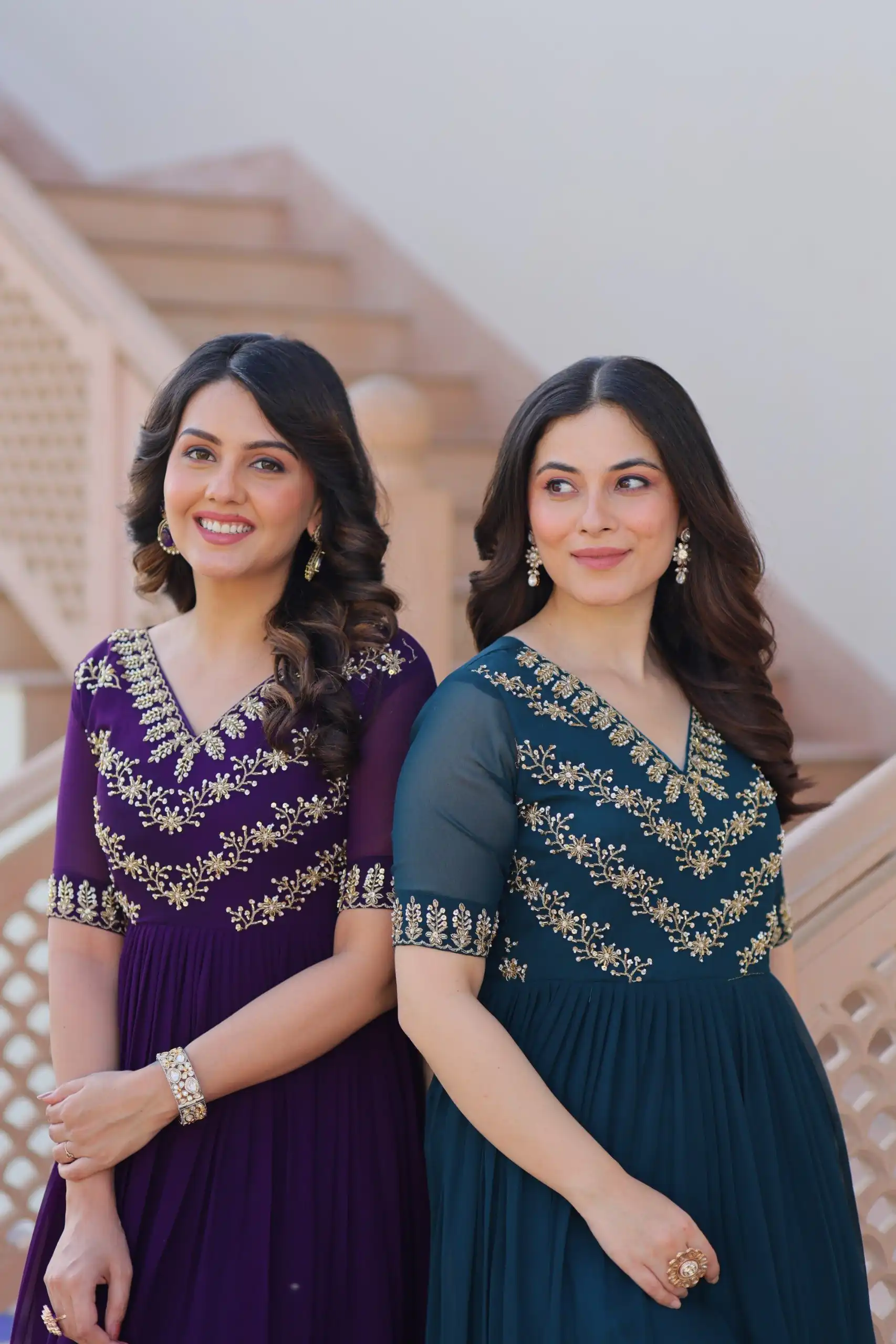 KA 1172 Teal in Faux Blooming Embroidery Work & Sequins Work Gown . Affordable Price ₹1749. Delivery 4-6 Working Days. Shop now. | Gowns, Bollywood Gowns, Creative Gowns, Designer Gowns, Embroidered Gowns, Party Wear Gowns