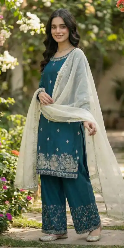 Teal Organza Silk Salwar Suit ZSR 3157 Maroon with Lace Work & Embroidery Work. Introductory Price ₹2149. Delivery 4-6 Working Days. Shop now. | Jump Suits, Tops & Bottoms, Track Suits, Salwar suit, Casual Suits, Creative suits, Designer Suits, Palazzo Suits, Party Wear Suits, Patiala Suits, Straight Suits, Trendy Wear