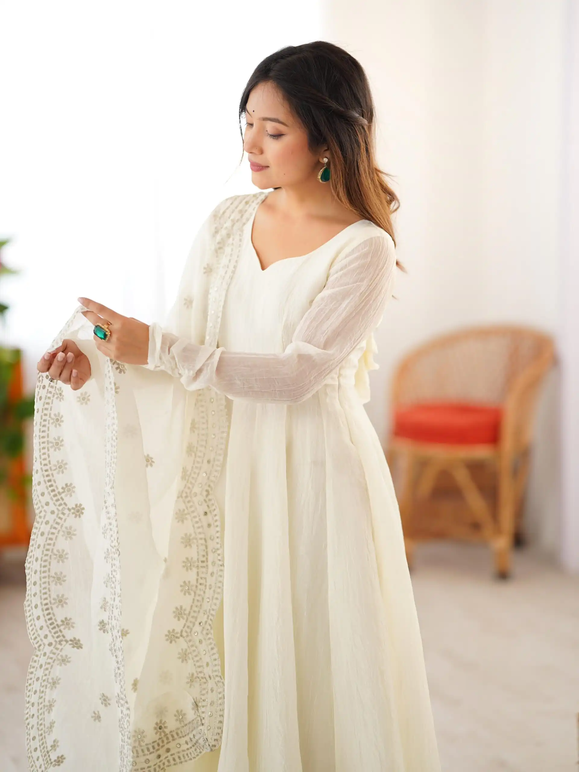 SSR 5006 White Fandy Silk Gown Perfect for Wedding, Party, Pongal, Traditional Day, Baby Shower – . Get it for ₹1999. Delivery 4-6 Working Days. Shop | Gowns, Bollywood Gowns, Creative Gowns, Designer Gowns, Embroidered Gowns, Party Wear Gowns