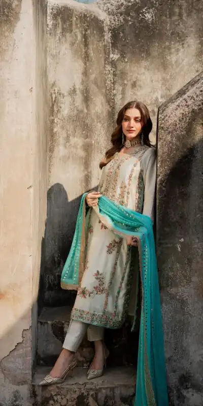 AD 220 White in Organza Silk Embroidery Work & Lace Work Salwar Suit . Grab it for ₹2449. Delivery 4-6 Working Days. Shop now. | Jump Suits, Tops & Bottoms, Track Suits, Salwar suit, Casual Suits, Creative suits, Designer Suits, Palazzo Suits, Party Wear Suits, Patiala Suits, Straight Suits, Trendy Wear