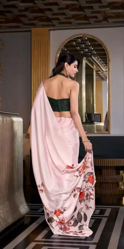 YNF 7026 White Color Satin Silk Printed Saree Casual, Wedding, Festive, Events . Expected Delivery 4-6 Working Days @1599/- only | Sarees, Bollywood Sarees, Creative Sarees, Designer Sarees, Embroidered Sarees, Ethnic Saree, Modern Digital sarees, Party Wear Sarees