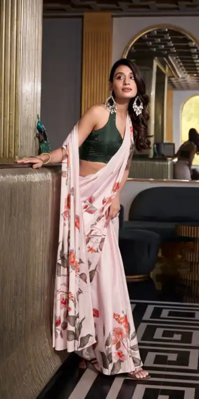 YNF 7026 White Color Satin Silk Printed Saree Casual, Wedding, Festive, Events . Expected Delivery 4-6 Working Days @1599/- only | Sarees, Bollywood Sarees, Creative Sarees, Designer Sarees, Embroidered Sarees, Ethnic Saree, Modern Digital sarees, Party Wear Sarees