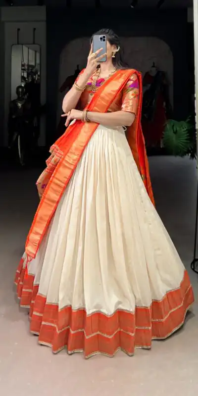 LNB 2007 White Color Vichitra Silk Zari Weaving With Lace Border Lehenga Choli Wedding, Party, Festive, Events Etc. Delivery 4-6 Working Days Rs 2999 | Lehenga, Bollywood Lehenga, Creative Lehenga, Designer Lehenga, Embroidered Lehenga, Party Wear Lehenga