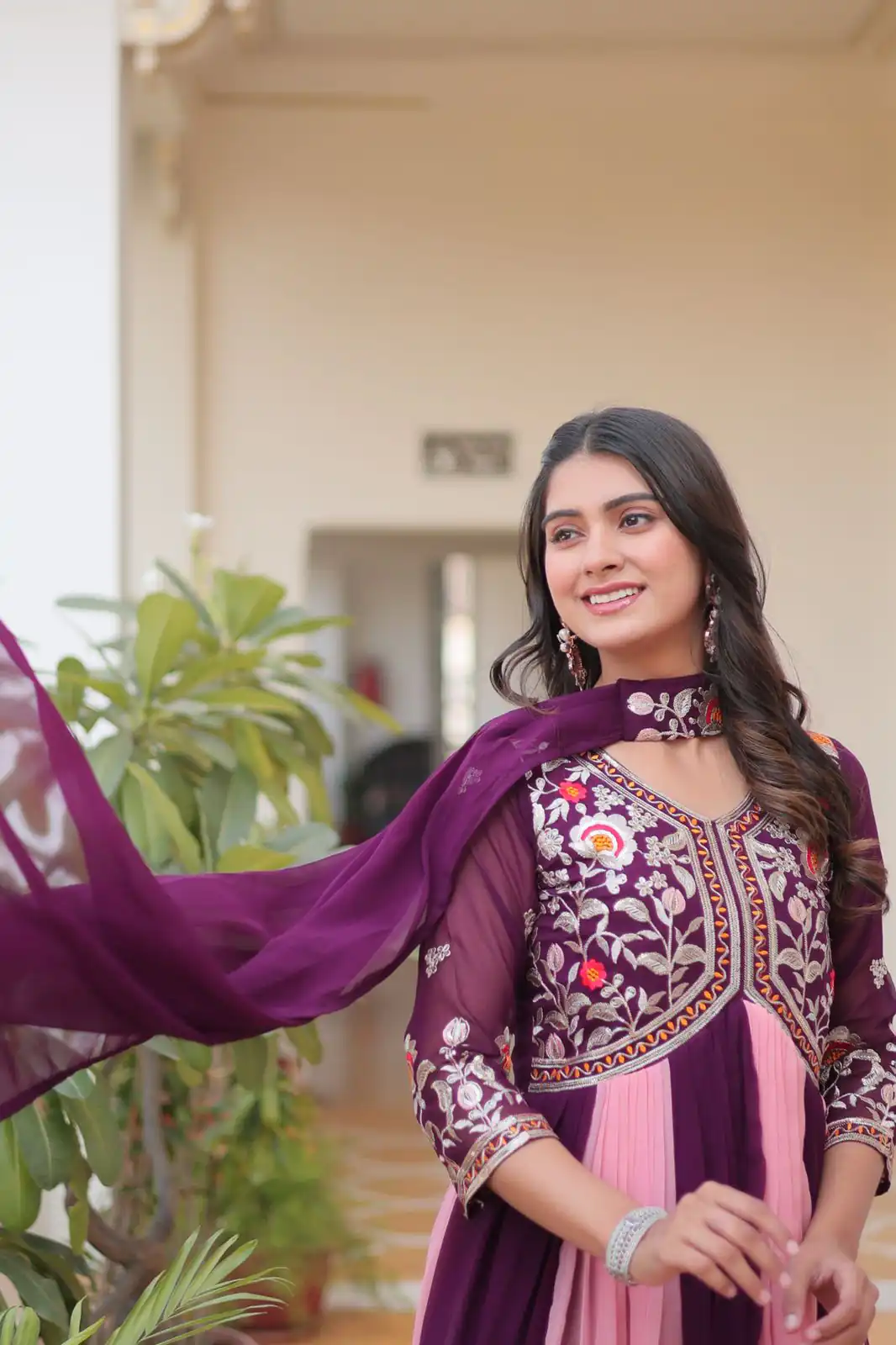 Ram 079 Wine Fox Georgette Gown Perfect for Wedding, Party, Eid, Temple Visit, Pongal – . Best Price ₹2049. Delivery 4-6 Working Days. Shop now. | Gowns, Bollywood Gowns, Creative Gowns, Designer Gowns, Embroidered Gowns, Party Wear Gowns