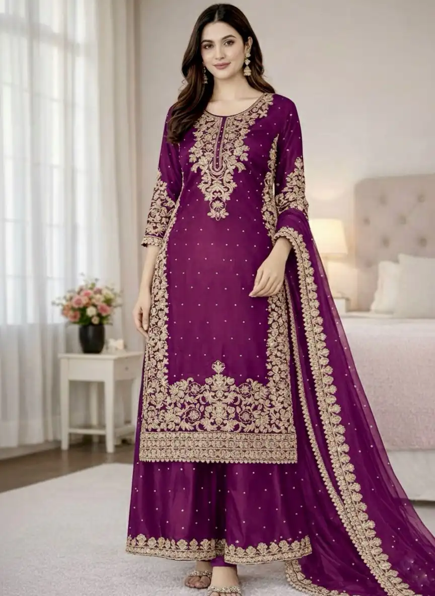 SSR 535 Wine Color in Organza Silk Embroidery Work Salwar Suit . Available at ₹2399 only. Delivery 4-6 Working Days. Shop now. | Jump Suits, Tops & Bottoms, Track Suits, Salwar suit, Casual Suits, Creative suits, Designer Suits, Palazzo Suits, Party Wear Suits, Patiala Suits, Straight Suits, Trendy Wear