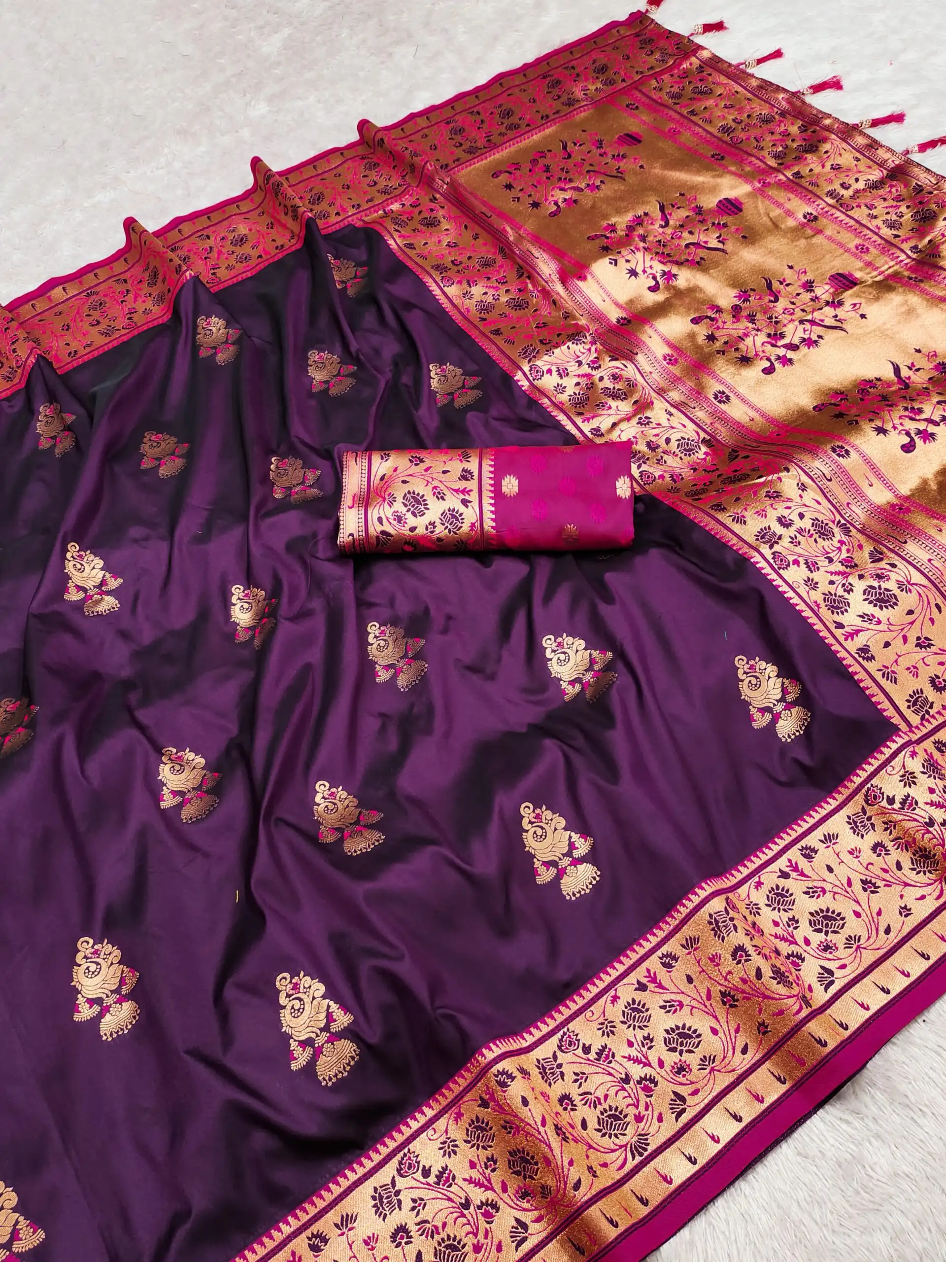 MB 28 Wine Pethani Silk Saree with Zari Work & Lace Work. Wedding, Party, Festive, Events Grab it for ₹2099. Delivery 4-6 Working Days. Shop now. | Sarees, Bollywood Sarees, Creative Sarees, Designer Sarees, Embroidered Sarees, Ethnic Saree, Modern Digital sarees, Party Wear Sarees