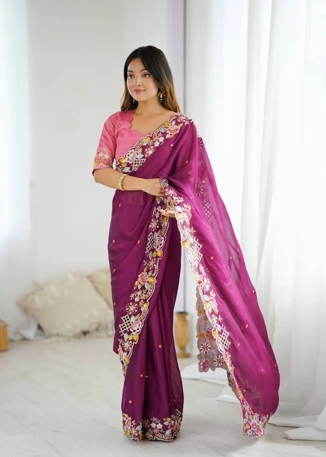 BT 1303 Wine Premium Noha Crush Saree with Sequins Work & Embroidery Work. Exclusive Offer ₹2149. Delivery 4-6 Working Days. Shop now. | Sarees, Bollywood Sarees, Creative Sarees, Designer Sarees, Embroidered Sarees, Ethnic Saree, Modern Digital sarees, Party Wear Sarees