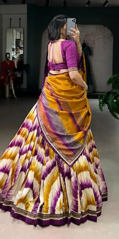 Alternative view of Wine Taser Silk Printed Lehenga Choli
