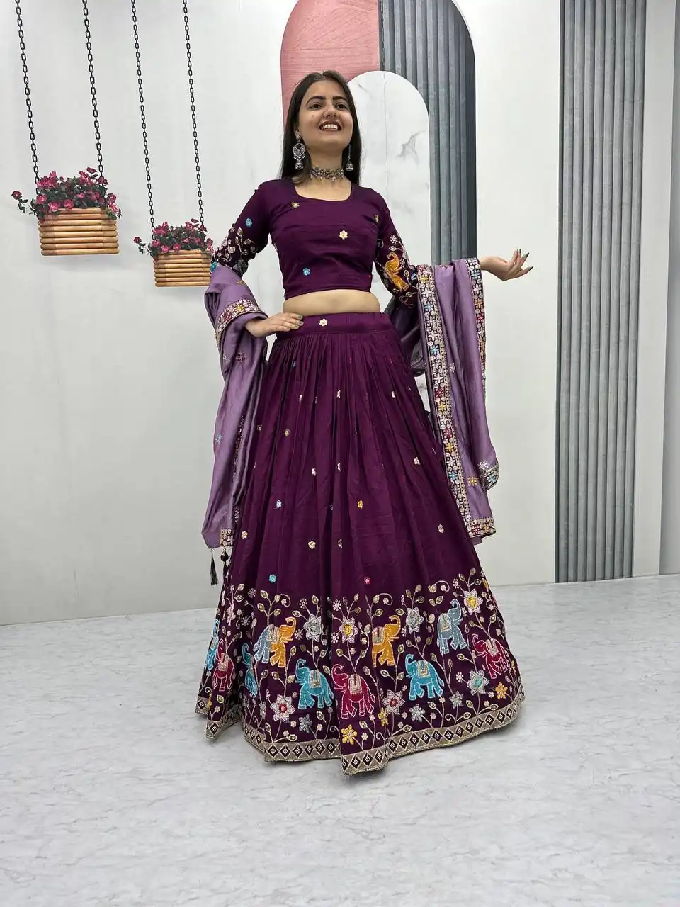PC 545 Wine Vichitra Silk Lehenga Choli with Lace Border & Lace Work. Special Price ₹3249. Delivery 4-6 Working Days. Shop now. | Lehenga, Bollywood Lehenga, Creative Lehenga, Designer Lehenga, Embroidered Lehenga, Party Wear Lehenga