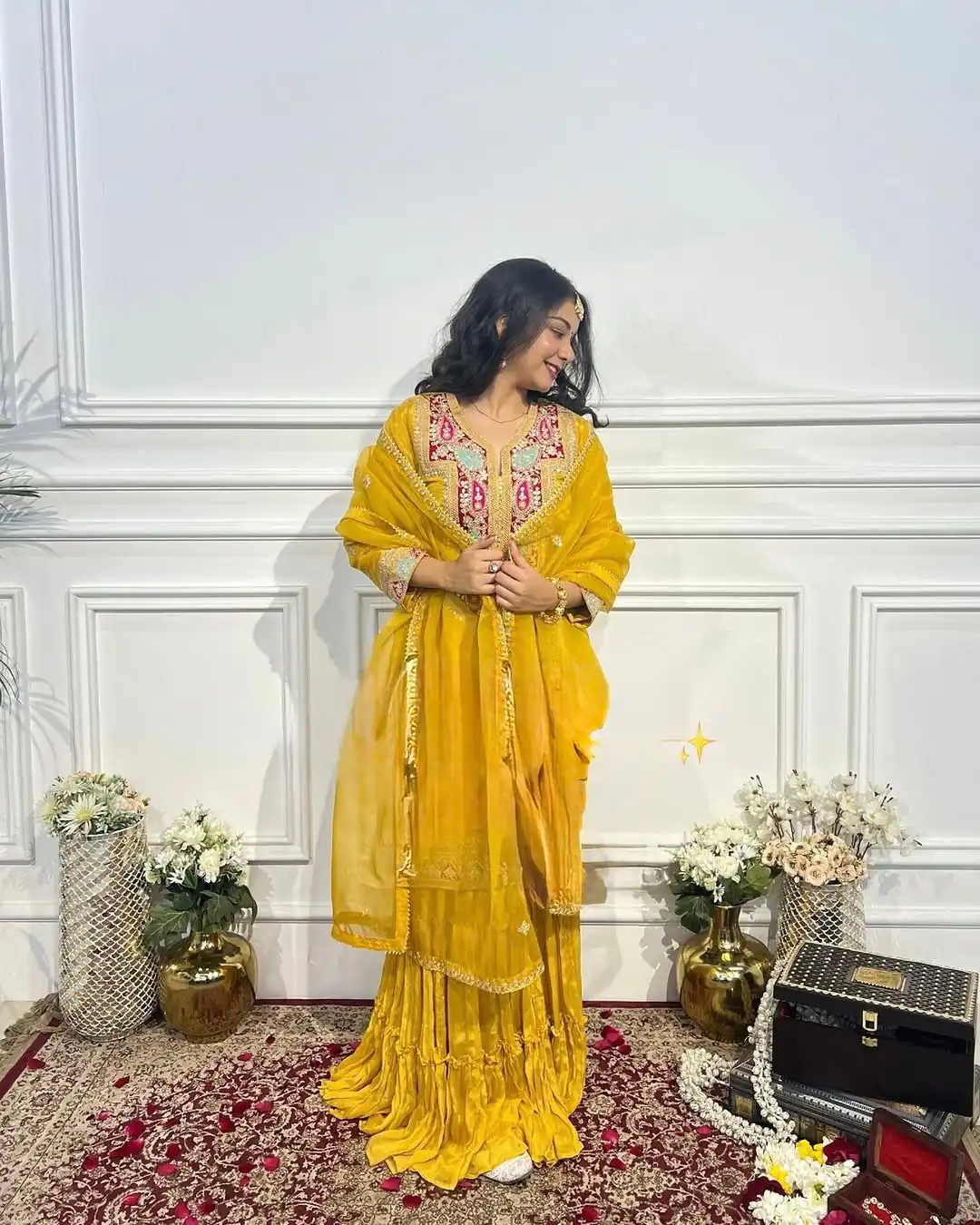 SSR 505 Yellow Chinon Silk With Salwar Suit Perfect for Wedding, Party, Durga Puja, Anniversary, Ethnic Day . Delivery 4-6 Working Days. At 2049 Shop now. | Gowns, Bollywood Gowns, Creative Gowns, Designer Gowns, Embroidered Gowns, Party Wear Gowns