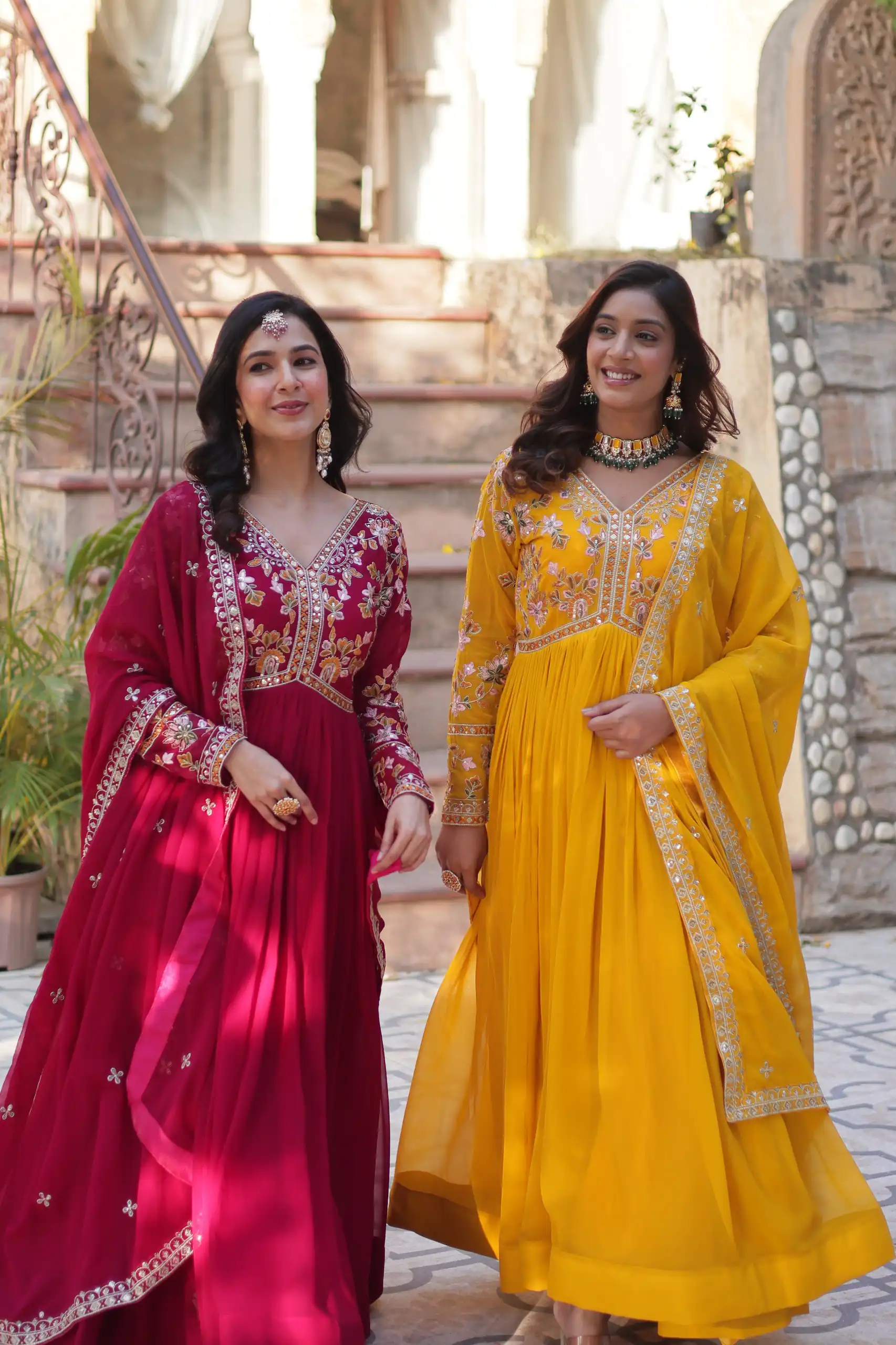 KA 1147 Yellow in Color Faux Blooming Embroidery Work & Zari Work Gown . Grab it for ₹2049. Delivery 4-6 Working Days. Shop now. | Gowns, Bollywood Gowns, Creative Gowns, Designer Gowns, Embroidered Gowns, Party Wear Gowns