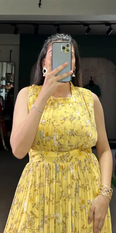 YNF 5200 Yellow Color Weightless Marbal Gown with Designer Work. Available at ₹1649 only. Delivery 4-6 Working Days. Shop now. | Gowns, Bollywood Gowns, Creative Gowns, Designer Gowns, Embroidered Gowns, Party Wear Gowns