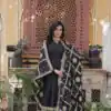 Black Star Georgette Zari Embroidery Work Gown