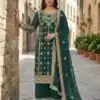 Teal Faux Georgette Sequence Work Salwar Suit