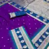 Purple Banarasi Silk Zari Lace Work Saree