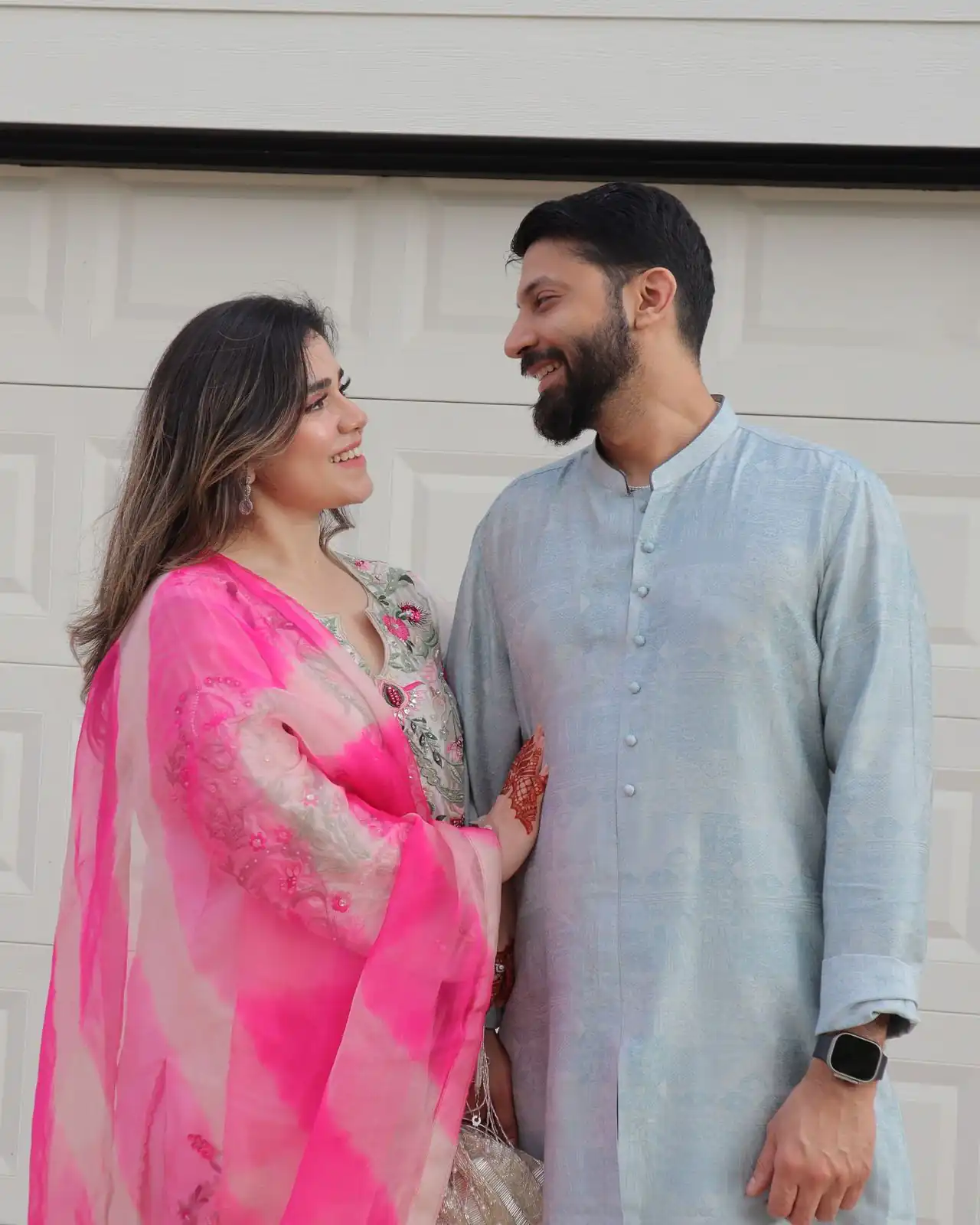 White Crap Silk Embroidery Digital Print Salwar Suit - Image 5