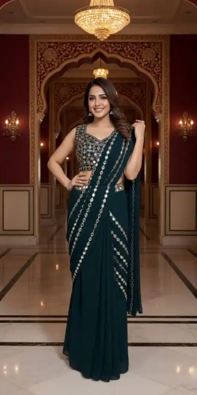 BD 1823 Black Faux Georgette Saree Perfect for Wedding, Party, Family Gatherings, Onam, Bridal Wear – . Best Price ₹2149. Delivery 4-6 Working Days. | Sarees, Bollywood Sarees, Creative Sarees, Designer Sarees, Embroidered Sarees, Ethnic Saree, Modern Digital sarees, Party Wear Sarees