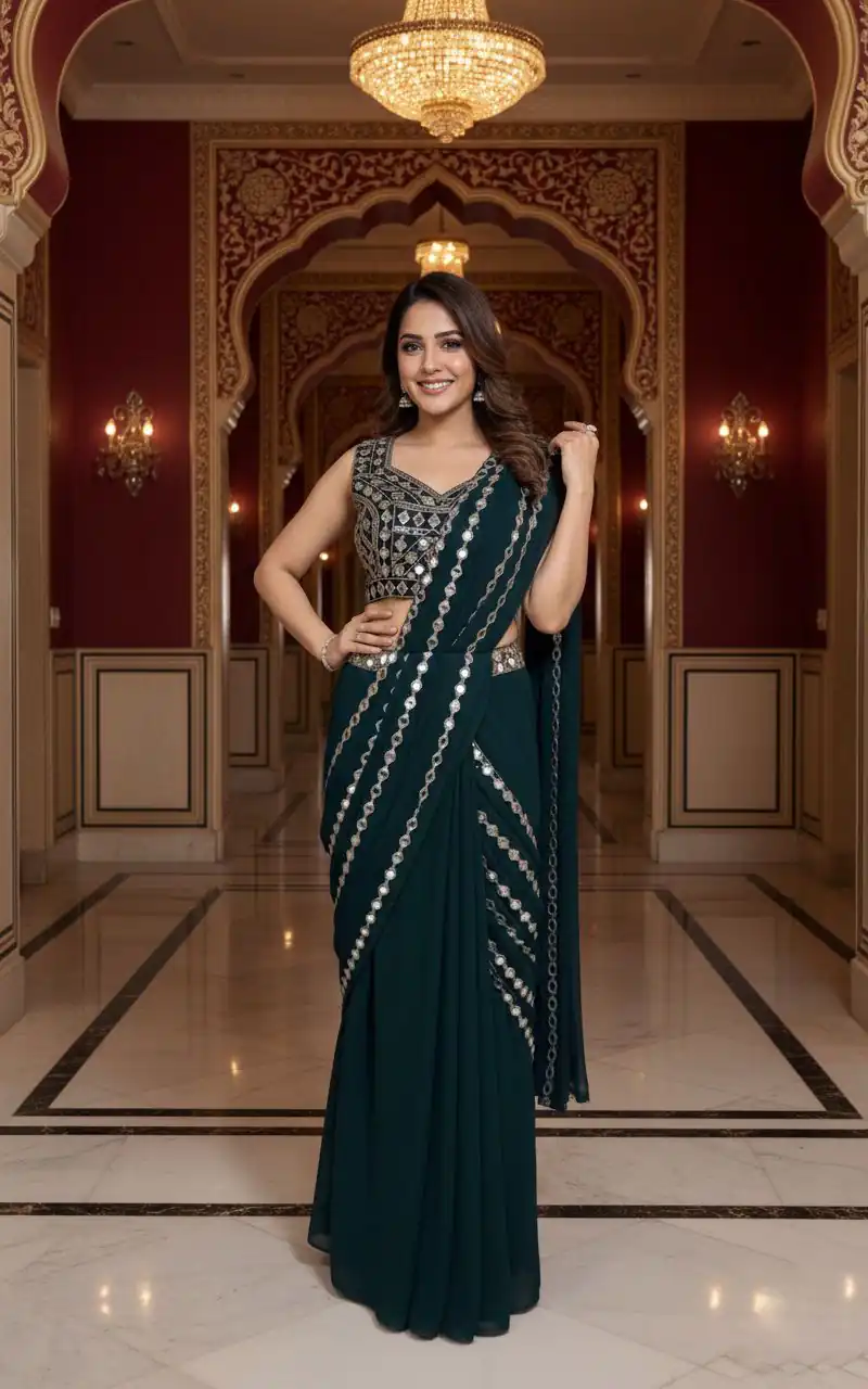 BD 1823 Black Faux Georgette Saree Perfect for Wedding, Party, Family Gatherings, Onam, Bridal Wear – . Best Price ₹2149. Delivery 4-6 Working Days. | Sarees, Bollywood Sarees, Creative Sarees, Designer Sarees, Embroidered Sarees, Ethnic Saree, Modern Digital sarees, Party Wear Sarees
