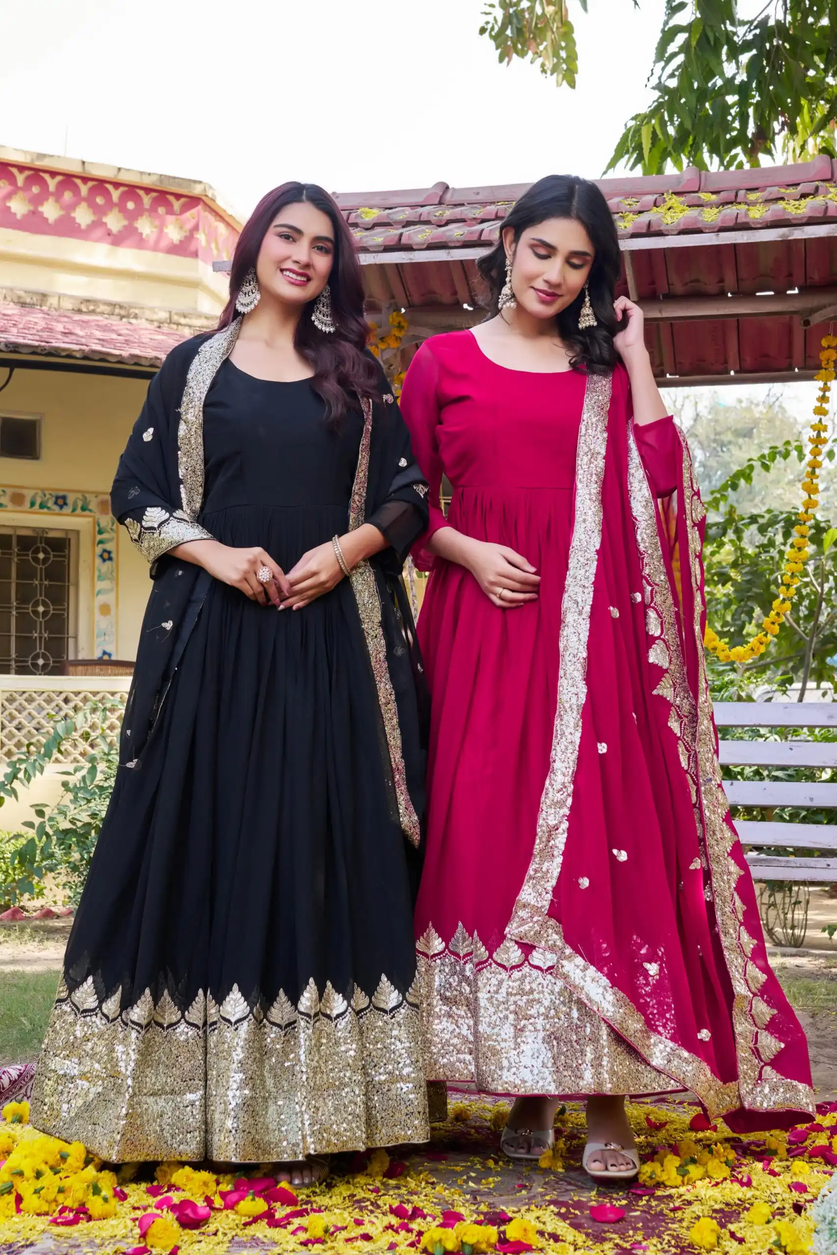 Ram 157 Black Fox Georgette Gown Perfect for Wedding, Party, Ethnic Day, Pongal, Durga Puja – . Affordable Price ₹2149. Delivery 4-6 Working Days. | Gowns, Bollywood Gowns, Creative Gowns, Designer Gowns, Embroidered Gowns, Party Wear Gowns