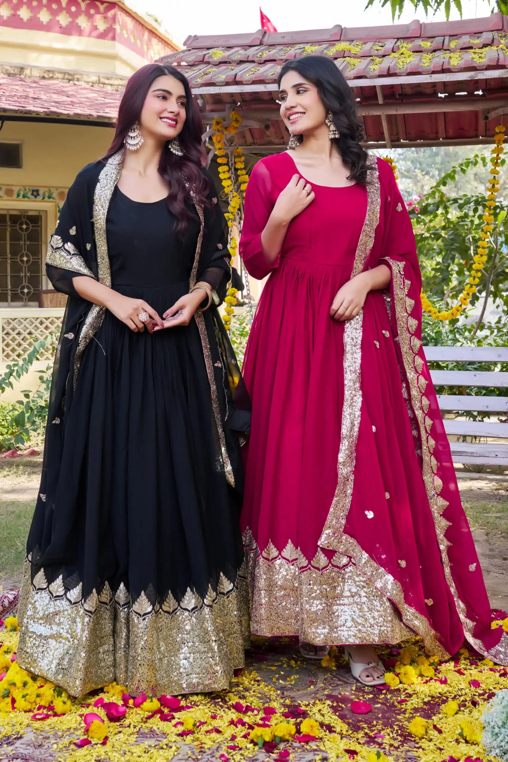 Ram 157 Black Fox Georgette Gown Perfect for Wedding, Party, Ethnic Day, Pongal, Durga Puja – . Affordable Price ₹2149. Delivery 4-6 Working Days. | Gowns, Bollywood Gowns, Creative Gowns, Designer Gowns, Embroidered Gowns, Party Wear Gowns